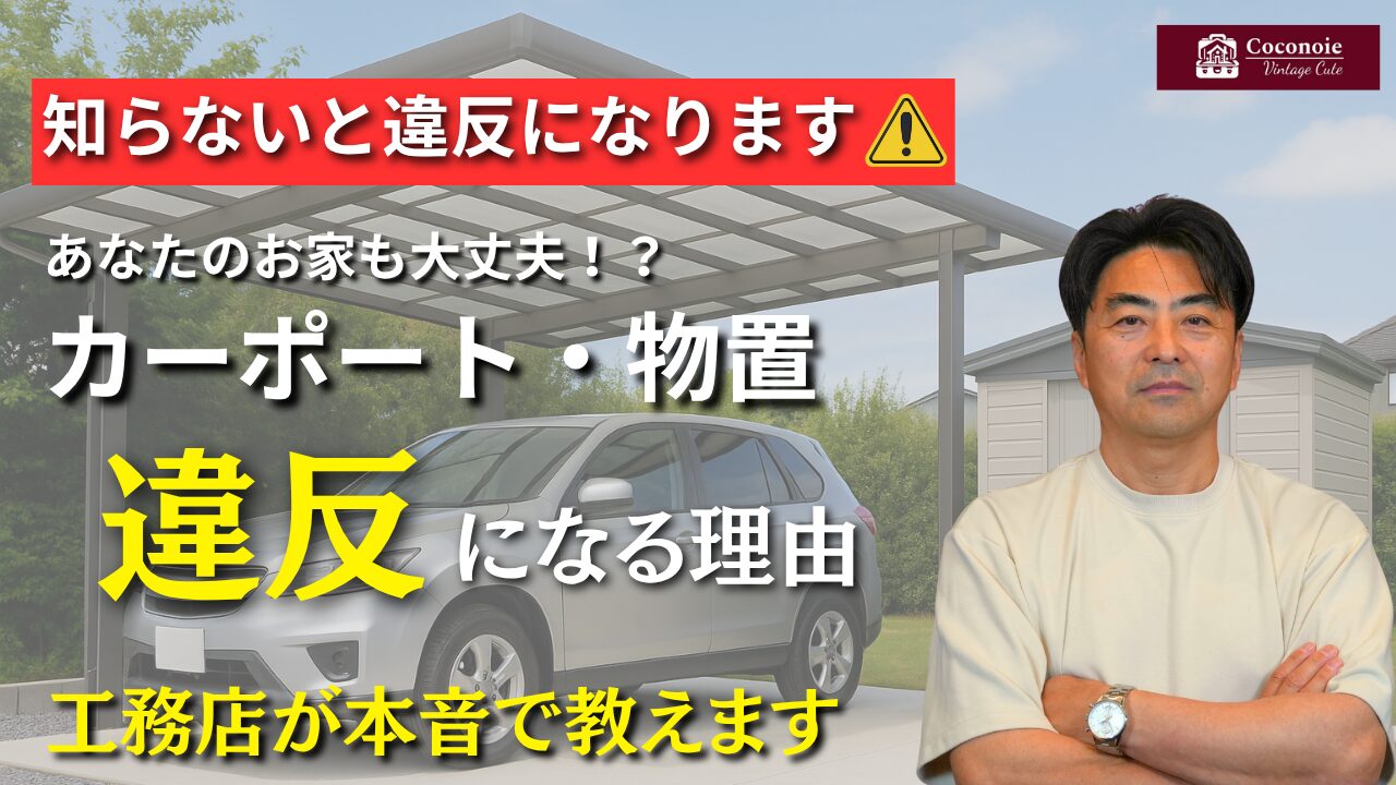 YouTubeにて【緊急】知らなきゃ危ない！2025年法改正で“違反になる家”続出中｜カーポート＆物置も要注意　配信中